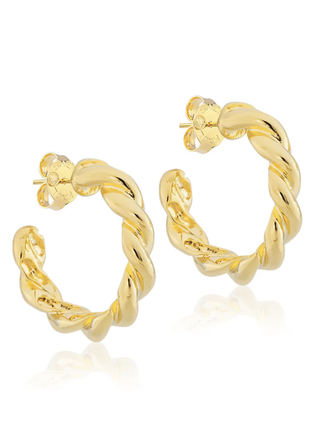 Small Twisted Hoops - Shiny