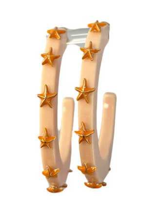 Starfish Jewel Hoop - Small - Peach