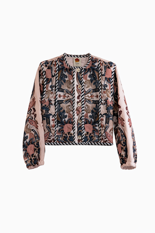 Sea Garden Scarf Soft Pink Long Sleeve Jacket