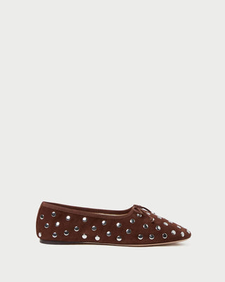 Landon Soft Ballet Flat - Espresso/Silver
