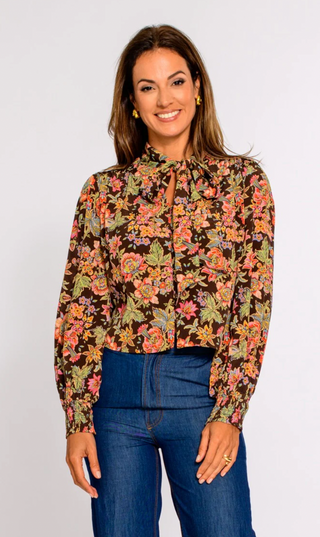 Brit Bow Top - Wallflower Brown