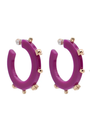 Solid Jewel Hoop - Small - Plum