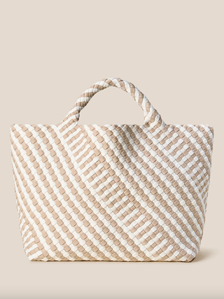 St. Barths Medium Tote Striped Geo - Mykonos