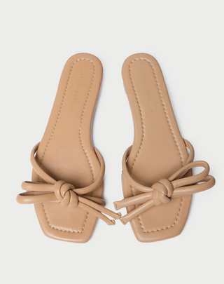 Hadley Leather Bow Flat Sandal