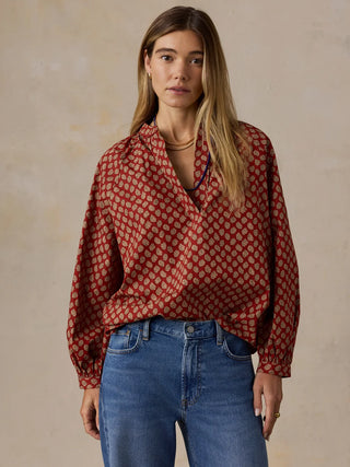 Coastal Poplin Eleanor Top