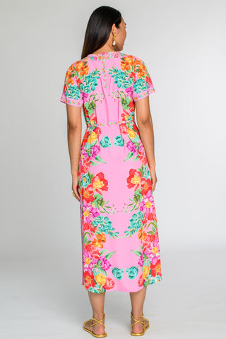 tulip dress midi Sylvie" Satin Short Sleeve Tulip Midi Dress