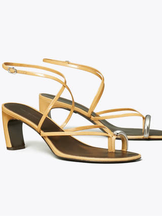 Pierced Strappy Heel Sandal