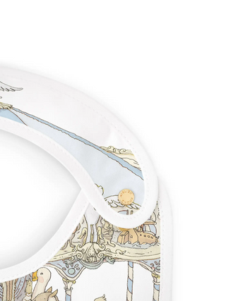 Satin Bib - Carousel Blue