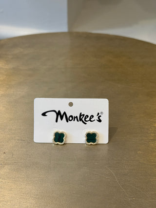 Green Clover Stud Earring