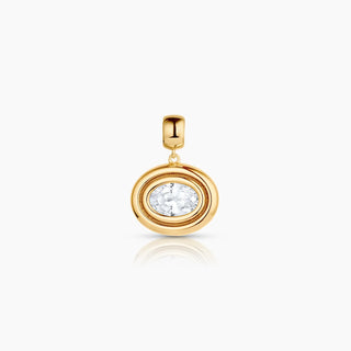 Starlet Oval Charm - 14k Gold Plated
