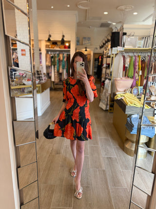 Black Poppy Mini Nara Dress