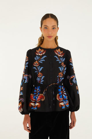 Energy Floral Black Blouse