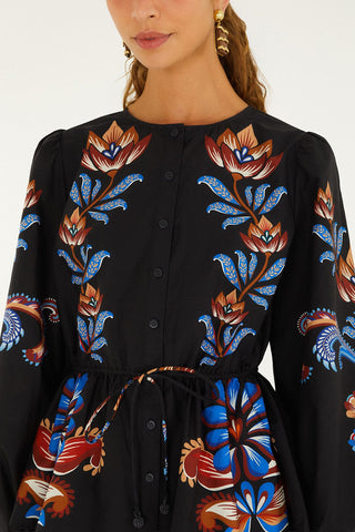 Energy Floral Black Blouse