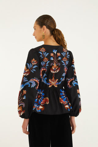 Energy Floral Black Blouse