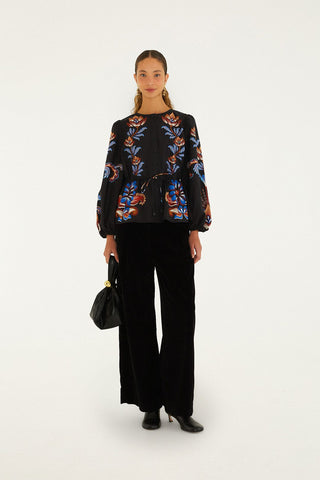 Energy Floral Black Blouse