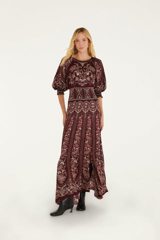 Liz Burgundy Maxi Dress