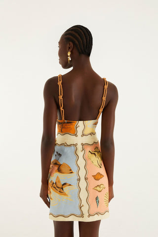 Rio Souvenir Mixed Scarf Multicolor Sleeveless Mini