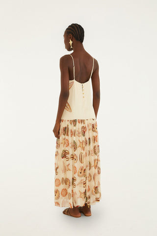 Marine Shells Sand Sleeveless Maxi Dress