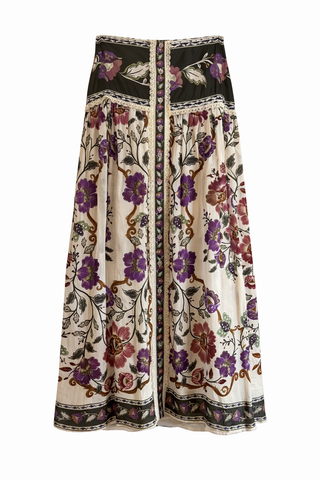 Rococo Flowers Midi Skirt