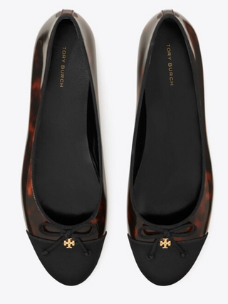 Cap Toe Ballet Flat - Tortoise Patent