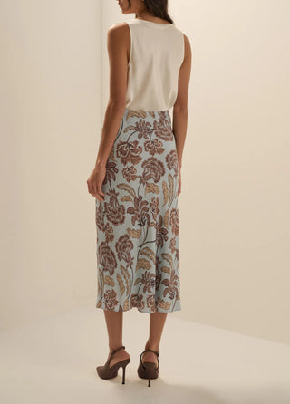 The Jojo Skirt - Sky Paisley Floral