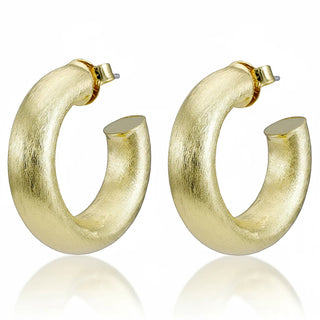 Small Chantal Hoops - Brushed Gold