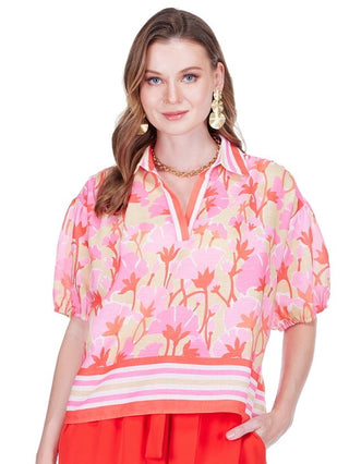 Beatrice Top - Striped Blossom