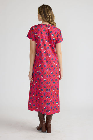 Ellie Dress - Fuchsia Lattice
